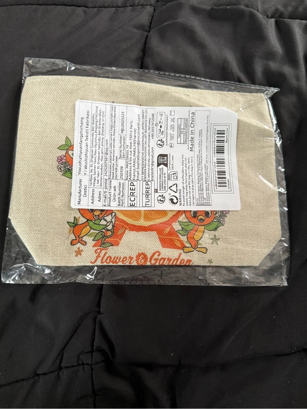 Orange Bird Makeup Bag